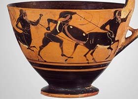 Centaurs fighting along humans